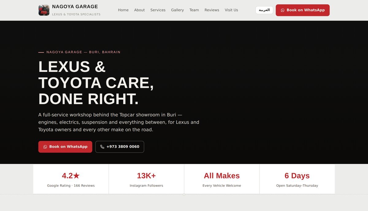Nagoya Auto Care website